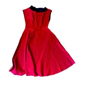 Stop Staring Red Swing Dress EUC Satin Rose 1x pinup